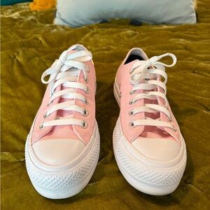 Converse Pink Sneakers with White Soles and Laces